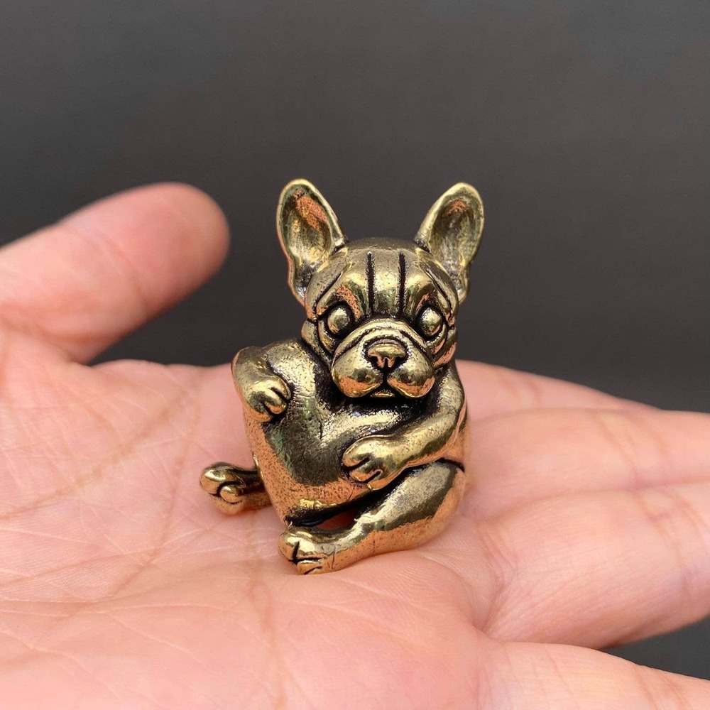 Brass French Bulldog Figurine Frenchie Desk Decor Dog Lover Collectible